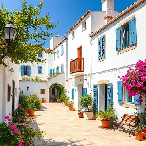 Arquitectura tradicional andaluza con patios floridos