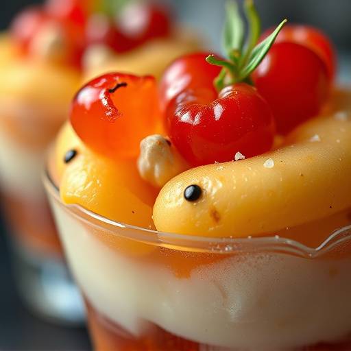 Primer plano de un pintxo exquisitamente decorado